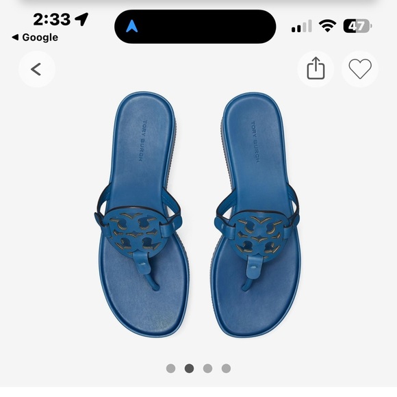 Tory Burch Blue miller Wedge Sandal excellent used condition. Worn once - Picture 1 of 5